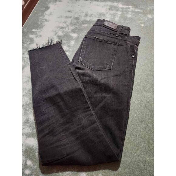 RtA Road to Awe black Distressed raw hem jeans sz 26 - Picture 2 of 7